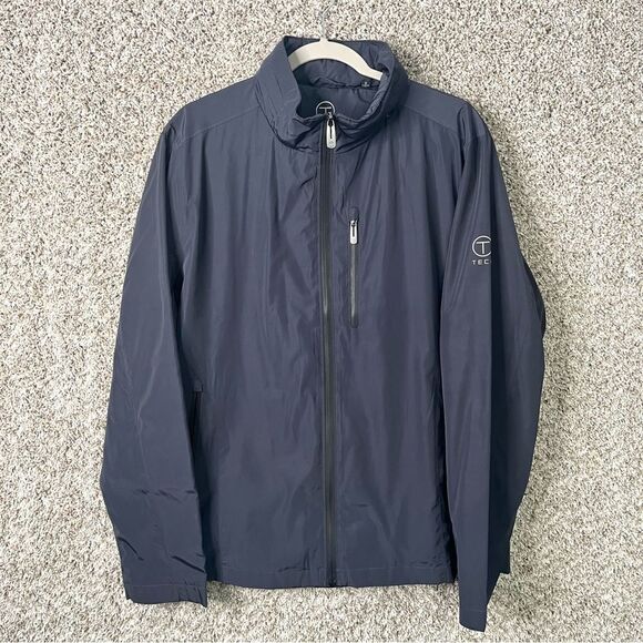 Tech by Tumi Jacket Men’s Large Charcoal Black Zip Up Windbreaker - Picture 1 of 7